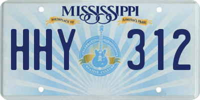 MS license plate HHY312