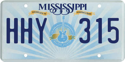 MS license plate HHY315
