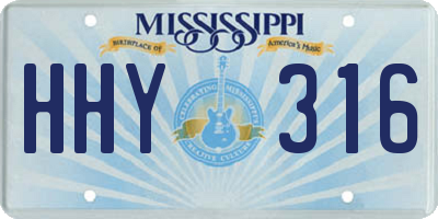 MS license plate HHY316