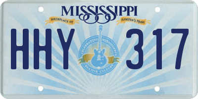 MS license plate HHY317