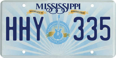 MS license plate HHY335
