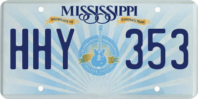 MS license plate HHY353
