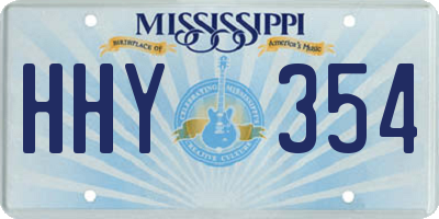 MS license plate HHY354