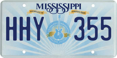 MS license plate HHY355