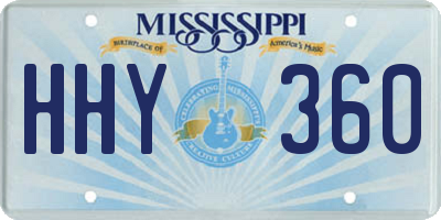 MS license plate HHY360