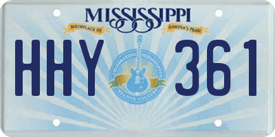 MS license plate HHY361