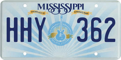 MS license plate HHY362