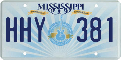 MS license plate HHY381