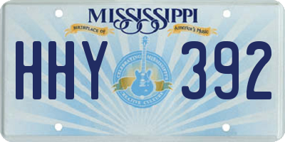 MS license plate HHY392