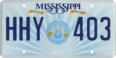 MS license plate HHY403
