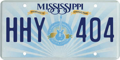 MS license plate HHY404