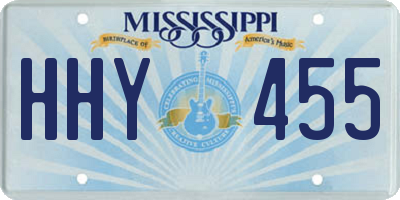MS license plate HHY455