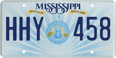 MS license plate HHY458