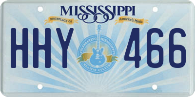 MS license plate HHY466