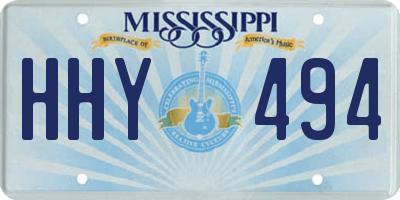 MS license plate HHY494