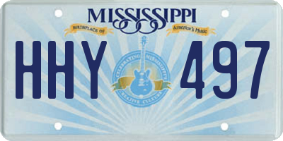 MS license plate HHY497