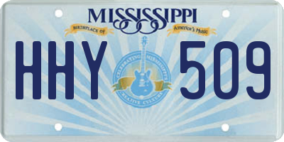 MS license plate HHY509