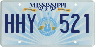 MS license plate HHY521