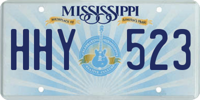 MS license plate HHY523