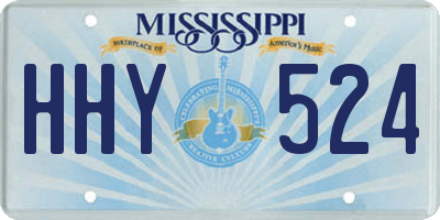 MS license plate HHY524