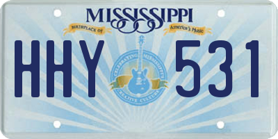 MS license plate HHY531