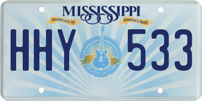 MS license plate HHY533