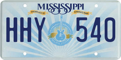 MS license plate HHY540