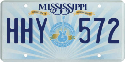 MS license plate HHY572