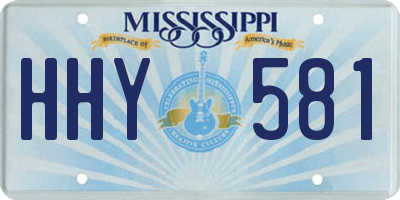 MS license plate HHY581