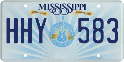 MS license plate HHY583
