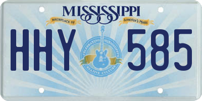 MS license plate HHY585