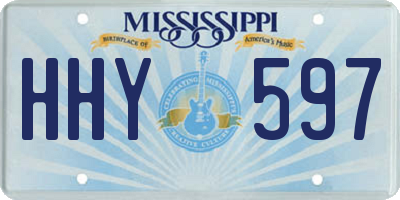 MS license plate HHY597