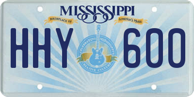 MS license plate HHY600