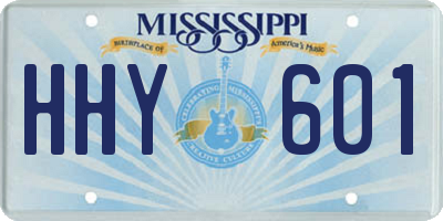 MS license plate HHY601