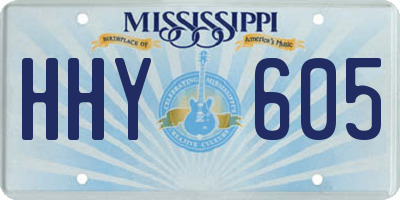 MS license plate HHY605