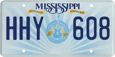 MS license plate HHY608