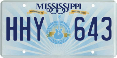 MS license plate HHY643