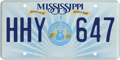 MS license plate HHY647
