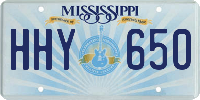 MS license plate HHY650