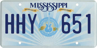 MS license plate HHY651