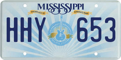 MS license plate HHY653