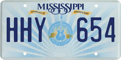 MS license plate HHY654