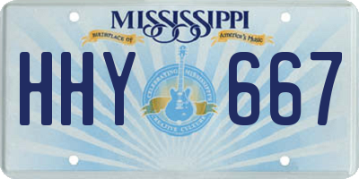 MS license plate HHY667