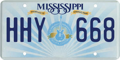 MS license plate HHY668