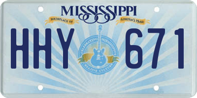 MS license plate HHY671
