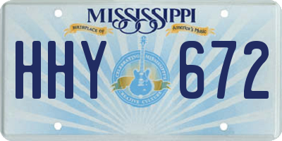 MS license plate HHY672