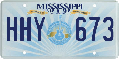 MS license plate HHY673