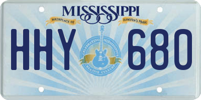 MS license plate HHY680
