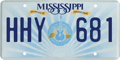 MS license plate HHY681