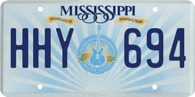 MS license plate HHY694